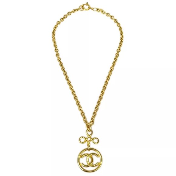 Chanel Gold Medallion Chain Pendant Necklace - Picture 1 of 9